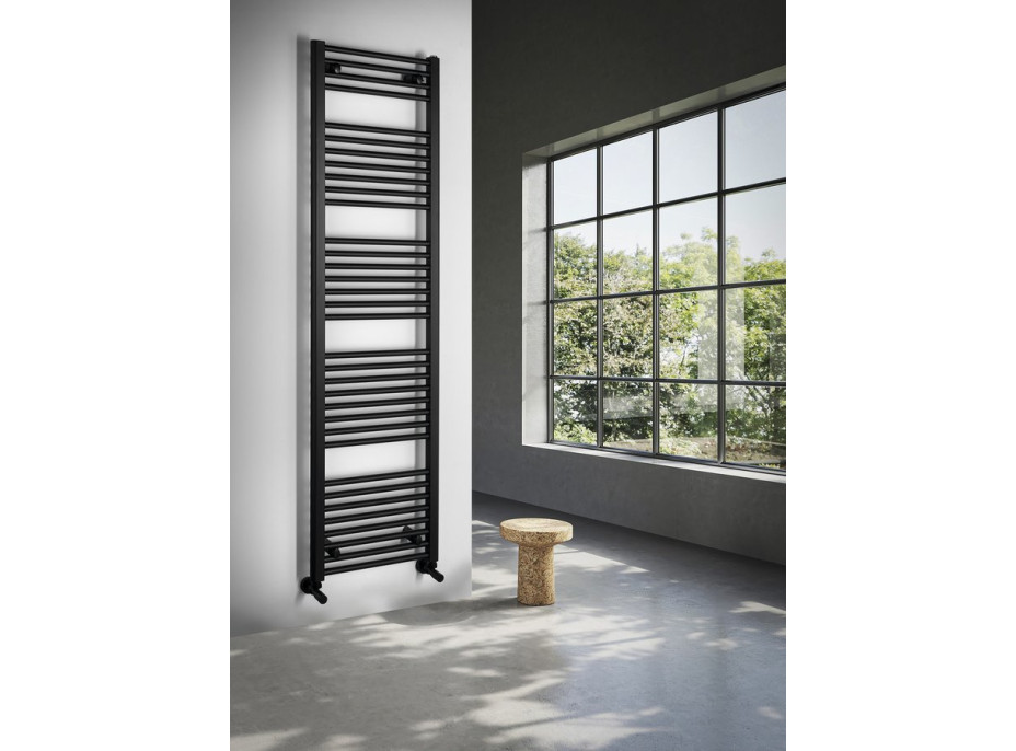 Aqualine DIRECT vykurovacie teleso s bočným pripojením 450x1680mm, čierna mat ILR64B