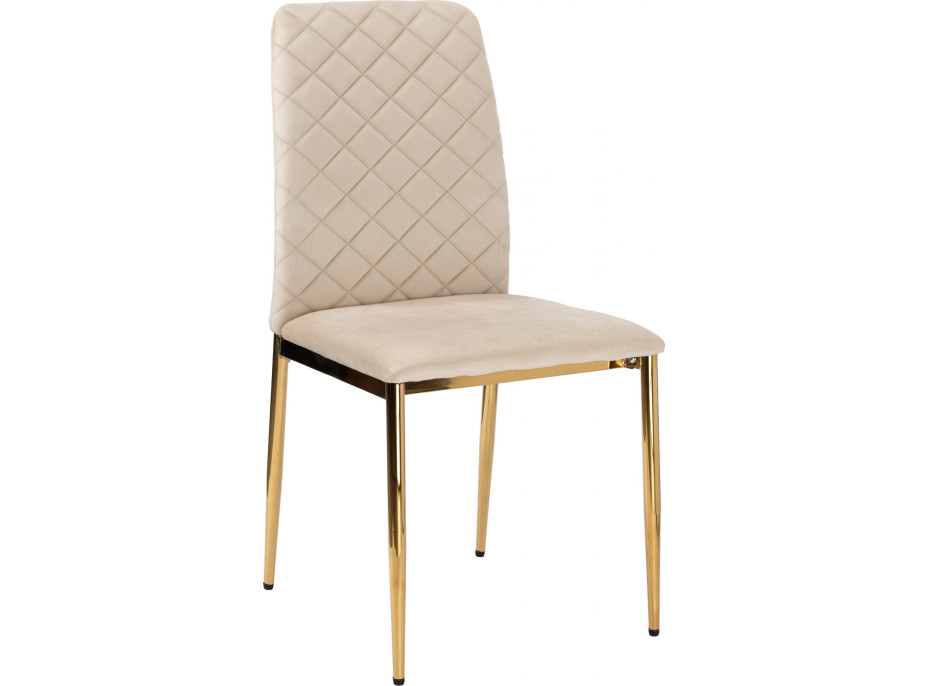 Jedálenská stolička MAVERIK Velvet - béžová/zlatá