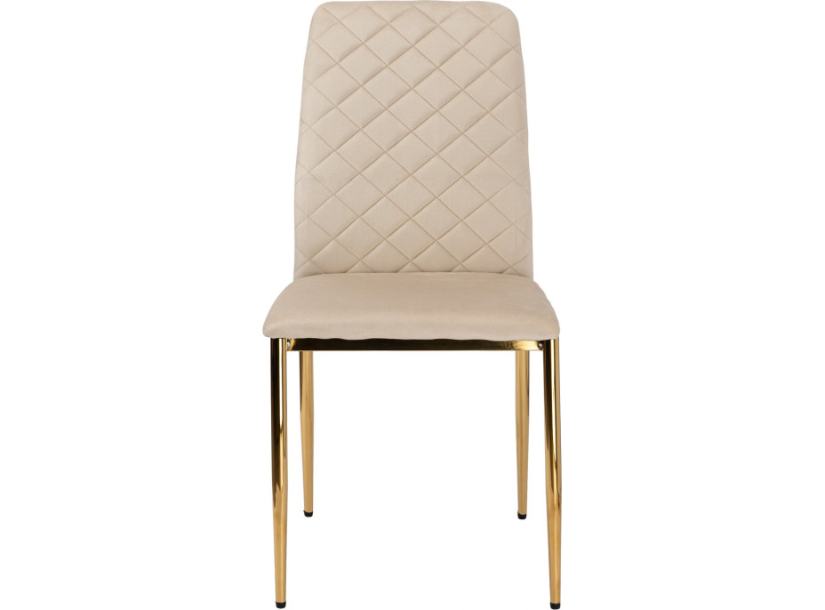 Jedálenská stolička MAVERIK Velvet - béžová/zlatá