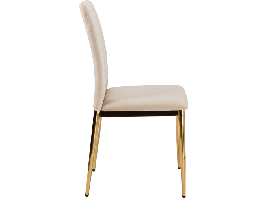 Jedálenská stolička MAVERIK Velvet - béžová/zlatá