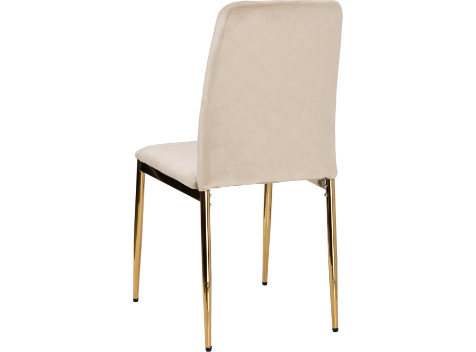 Jedálenská stolička MAVERIK Velvet - béžová/zlatá