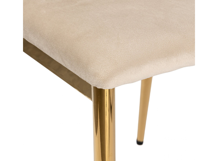 Jedálenská stolička MAVERIK Velvet - béžová/zlatá