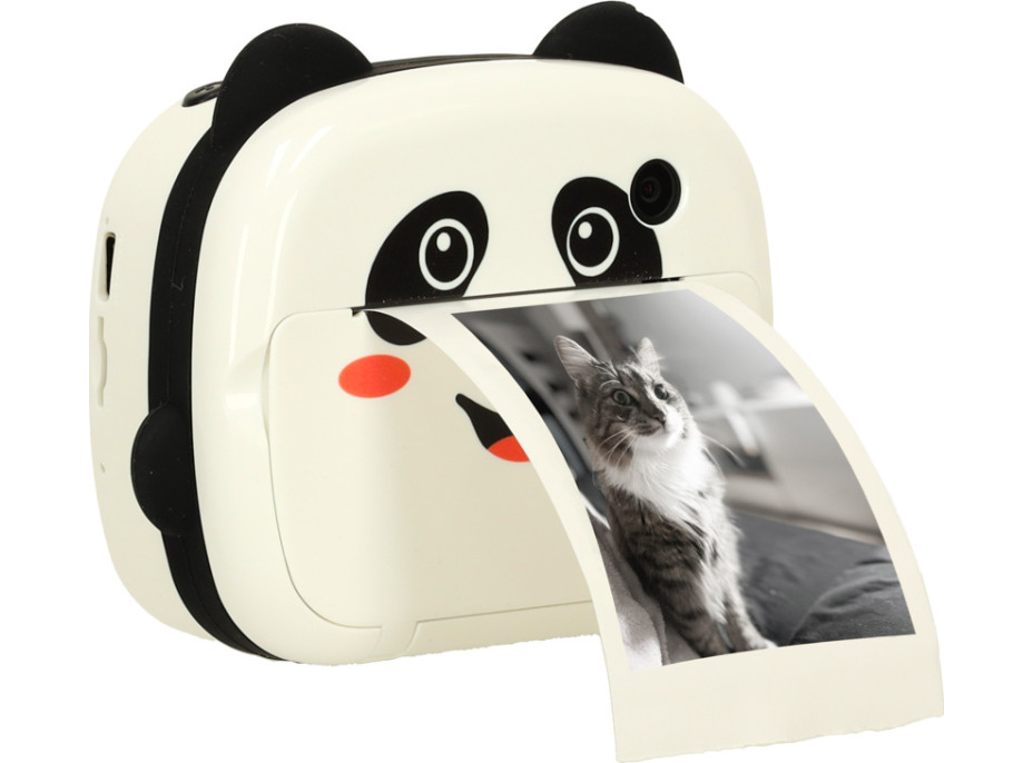 Detský instantný fotoaparát s tlačou - Panda - biely
