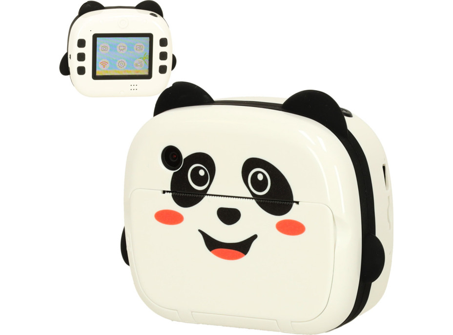 Detský instantný fotoaparát s tlačou - Panda - biely