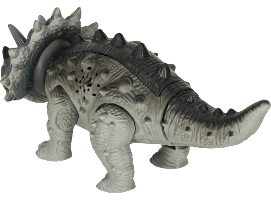 Diaľkovo ovládaný chodiaci dinosaurus RC Triceratops so zvukmi a svetlom