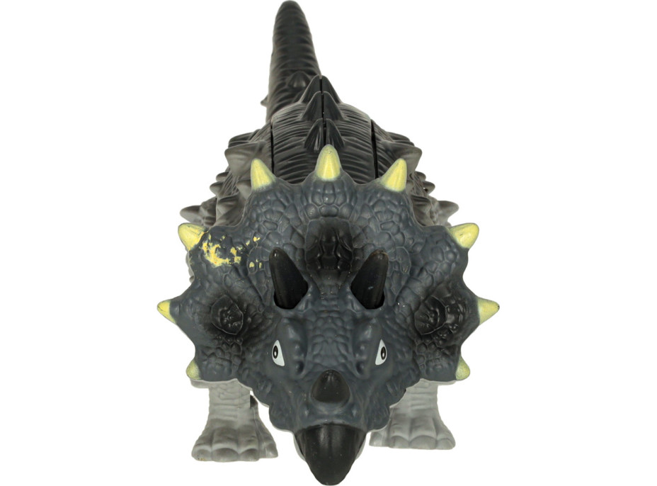 Diaľkovo ovládaný chodiaci dinosaurus RC Triceratops so zvukmi a svetlom