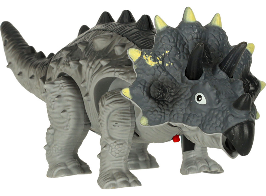 Diaľkovo ovládaný chodiaci dinosaurus RC Triceratops so zvukmi a svetlom