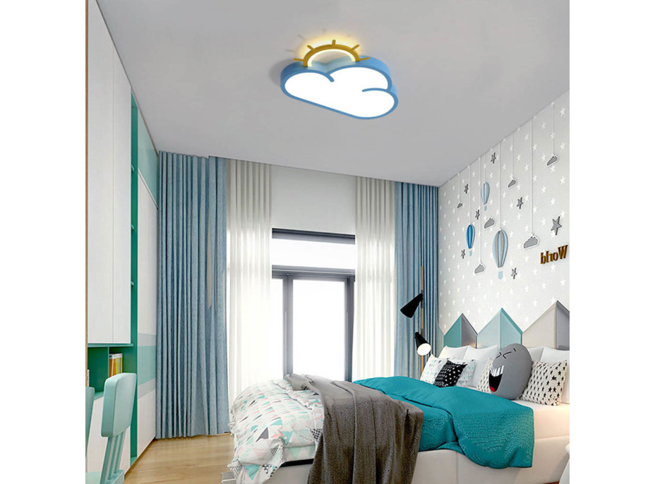 LED stropné svietidlo do detskej izby stmievateľné LUMELA + diaľkové ovládanie - modré