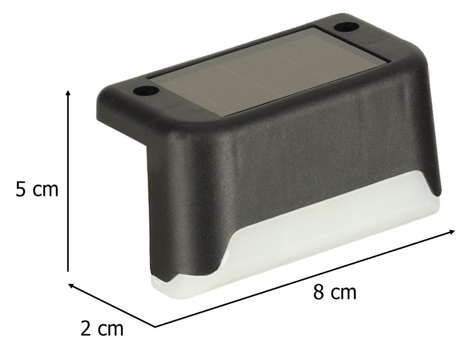 Solárne záhradné vonkajšie LED schodiskové svietidlo - 8 kusov