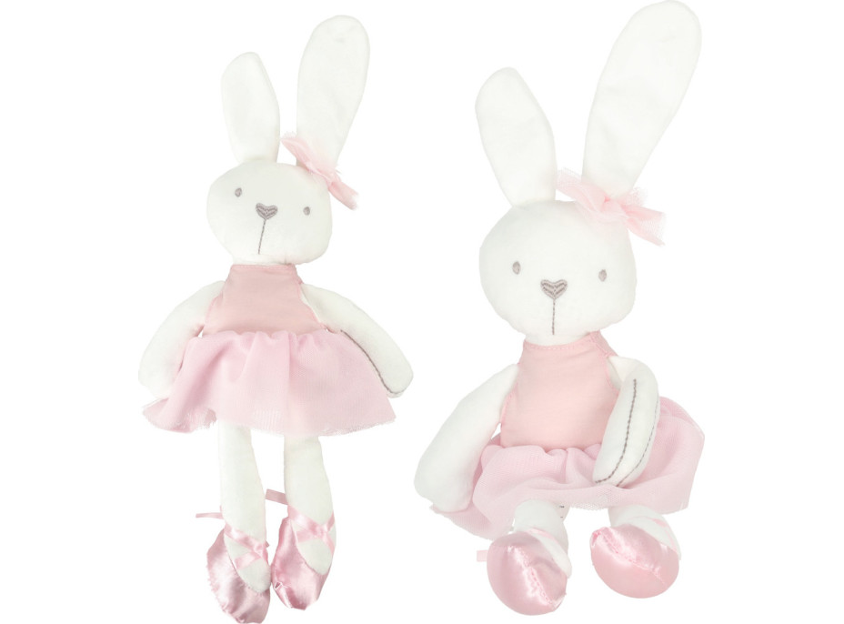 Plyšový králik v ružových šatách 42 cm