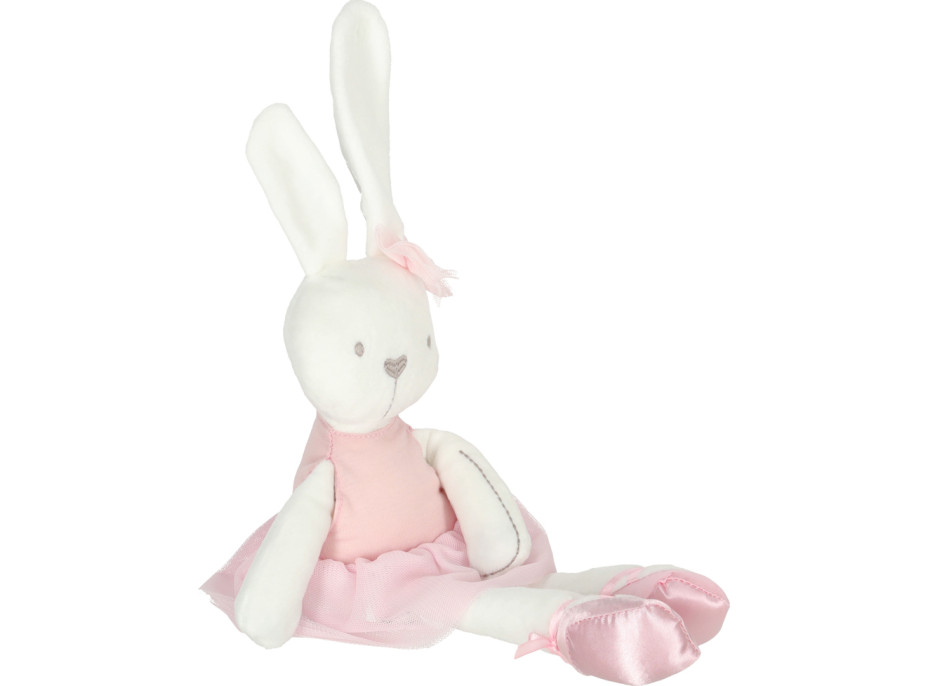 Plyšový králik v ružových šatách 42 cm