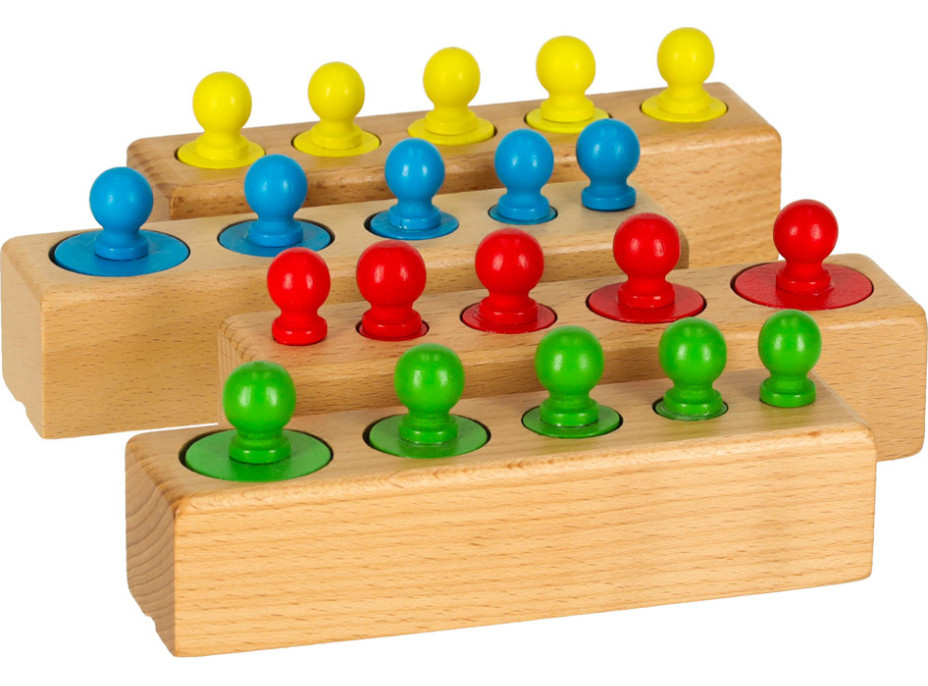 Montessori drevené valcové závažie farebné