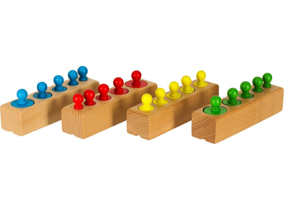 Montessori drevené valcové závažie farebné