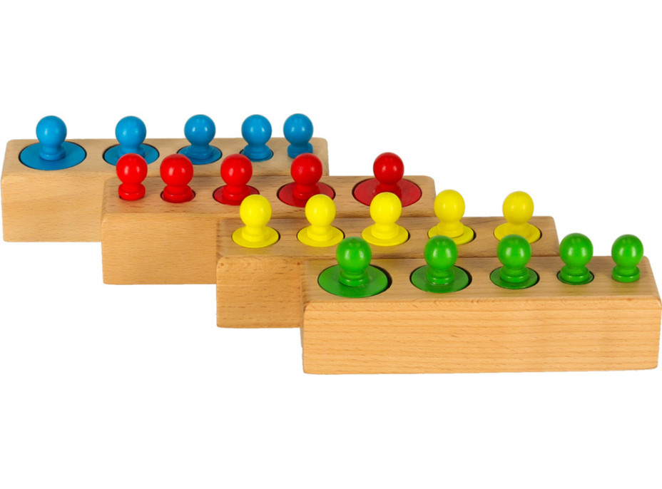 Montessori drevené valcové závažie farebné