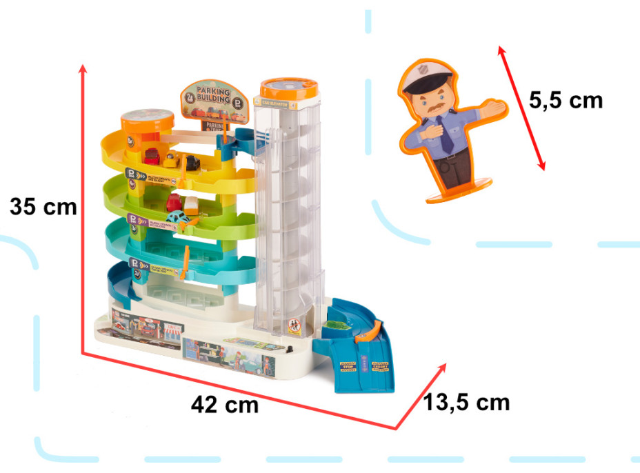 Parkovacia garáž 4 úrovne elektrický výťah + 6 áut