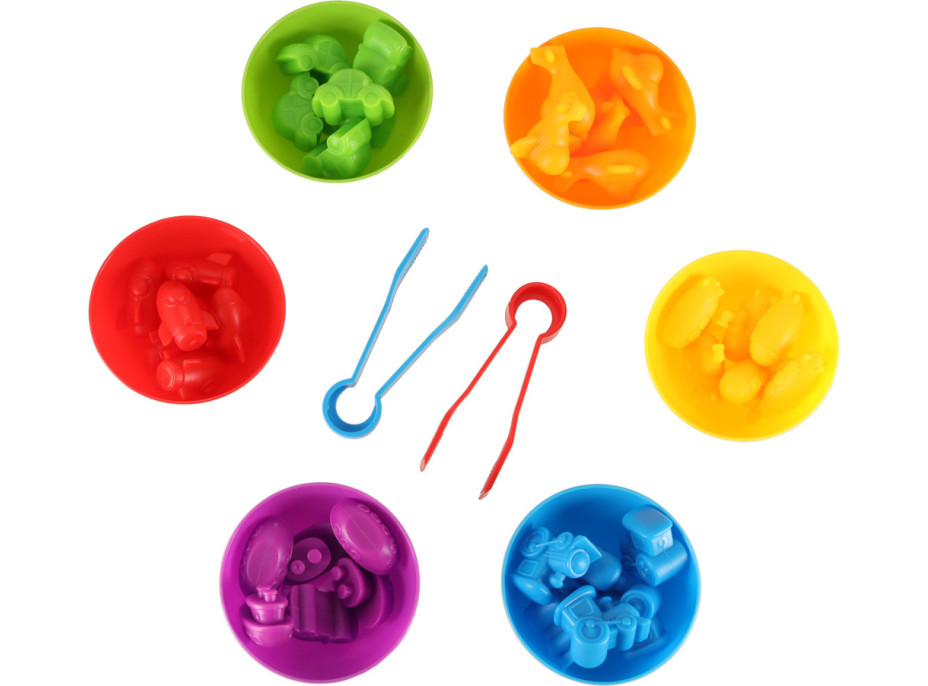 Dopravné prostriedky - triediaci vzdelávací Montessori hra - 36 prvkov