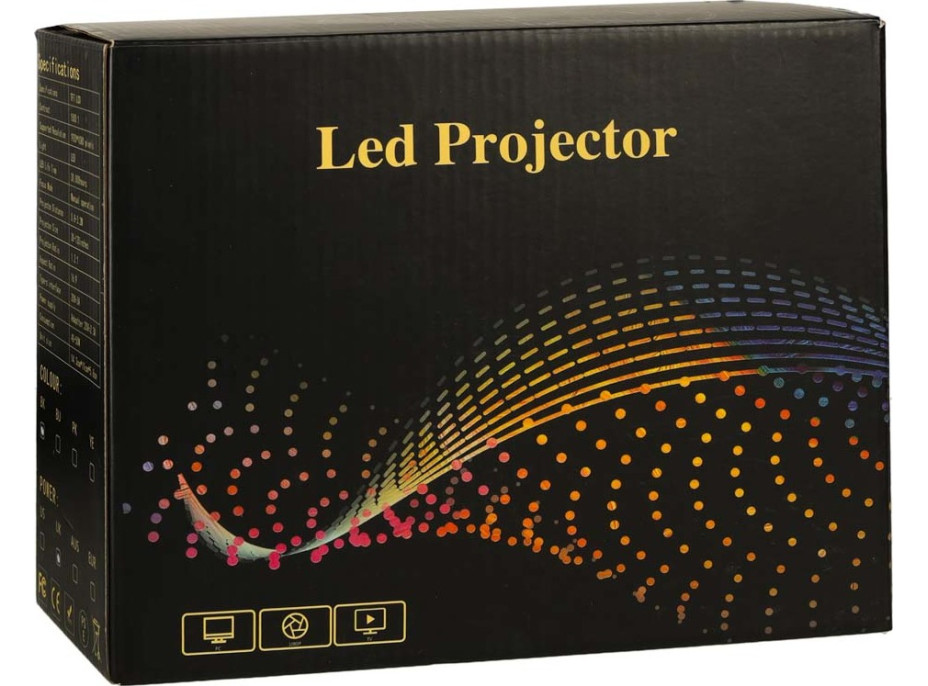 Detský prenosný projektor LED TFT LCD 16:9 1920x1080 USB 20W - biely
