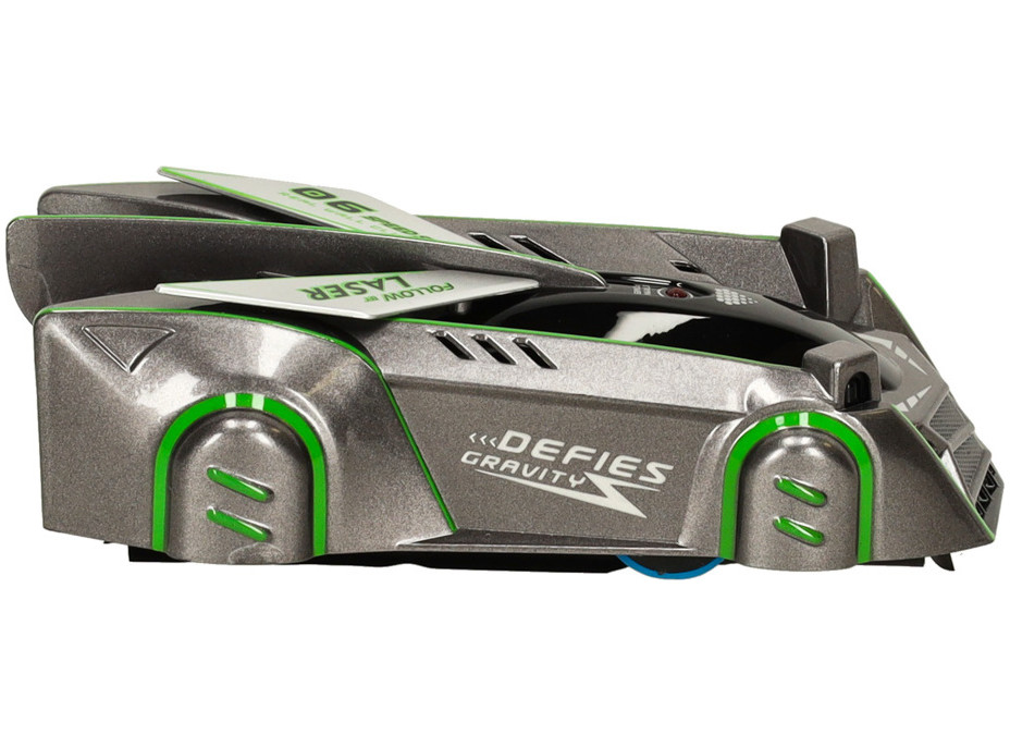 RC laserom riadené auto jazdiace po stene - šedé