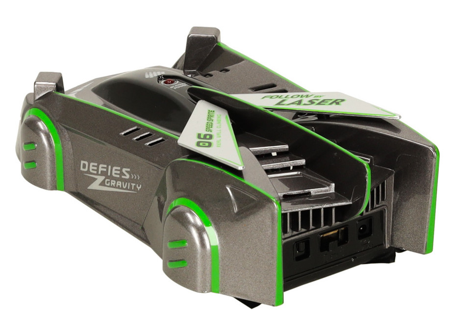 RC laserom riadené auto jazdiace po stene - šedé