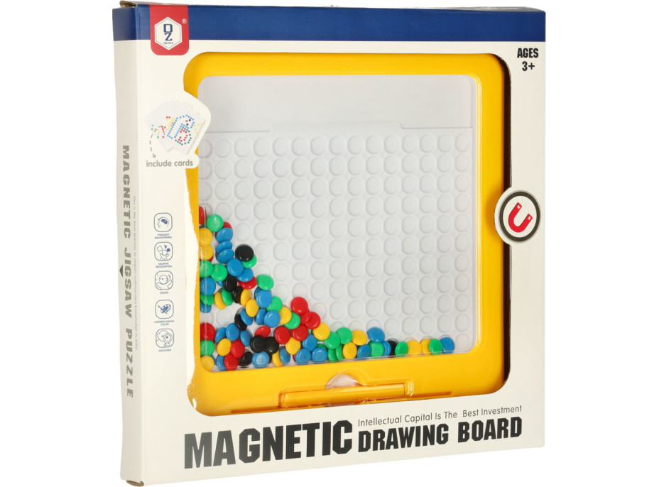 Magnetická tabuľa Montessori bodky - žltá