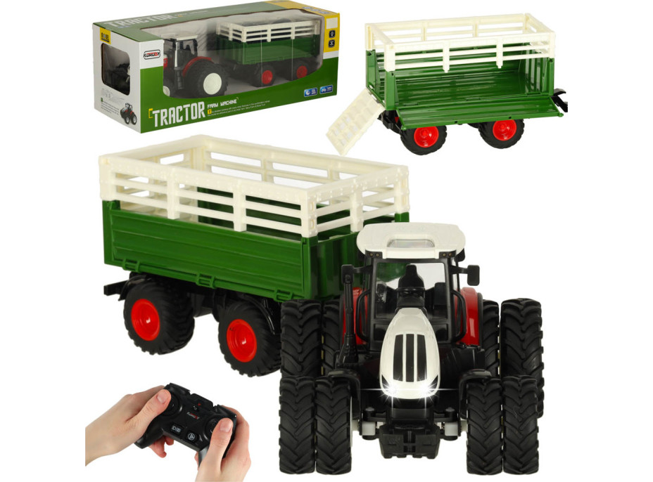 RC diaľkovo ovládaný poľnohospodársky traktor s prívesom 2.4G 3.7V 500mAh