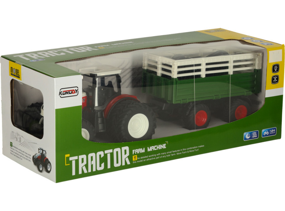 RC diaľkovo ovládaný poľnohospodársky traktor s prívesom 2.4G 3.7V 500mAh