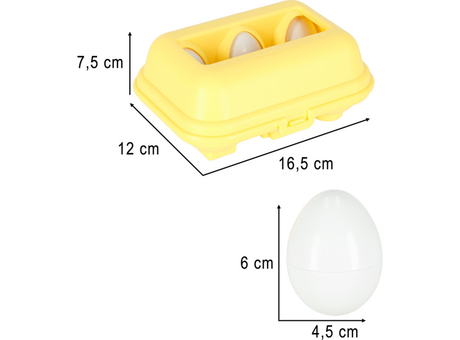 Vzdelávacie Montessori puzzle - triedič tvarov Vajíčka ovocie a zelenina 6 ks