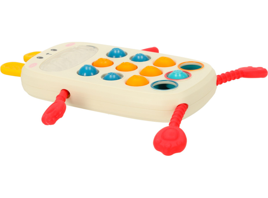 Montessori senzorická hračka pre deti - Telefón s tlačidlami Králiček