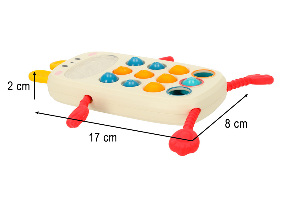 Montessori senzorická hračka pre deti - Telefón s tlačidlami Králiček