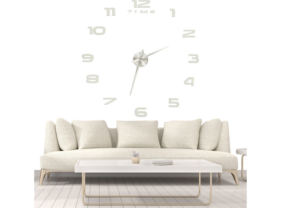 Nástenné hodiny veľké 80-120 cm - strieborné