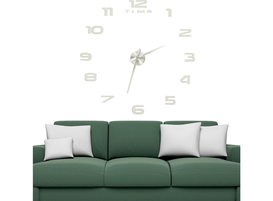 Nástenné hodiny veľké 80-120 cm - strieborné