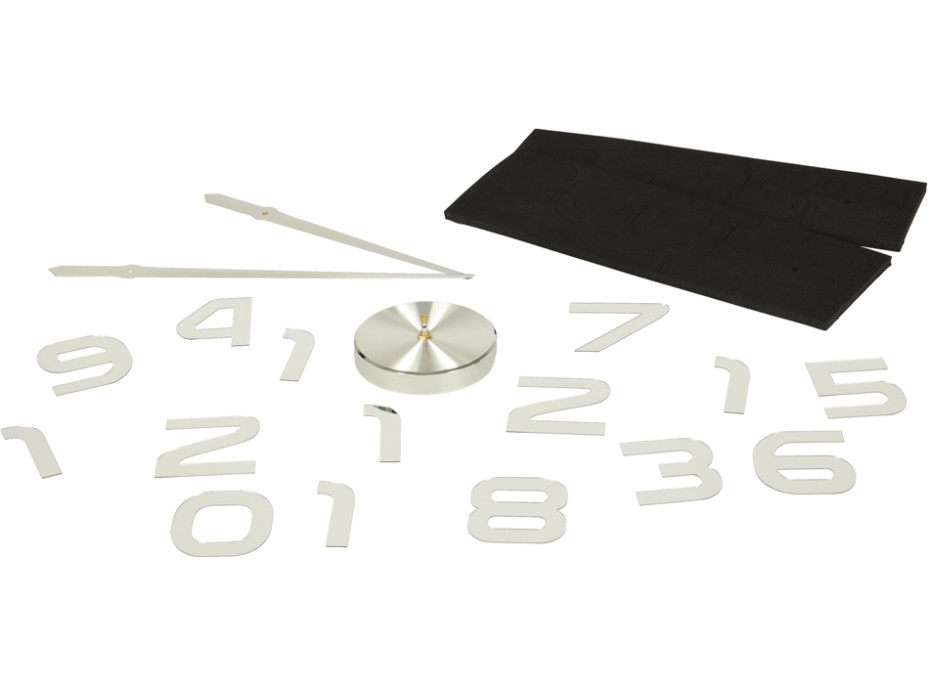 Nástenné hodiny veľké 80-120 cm - strieborné