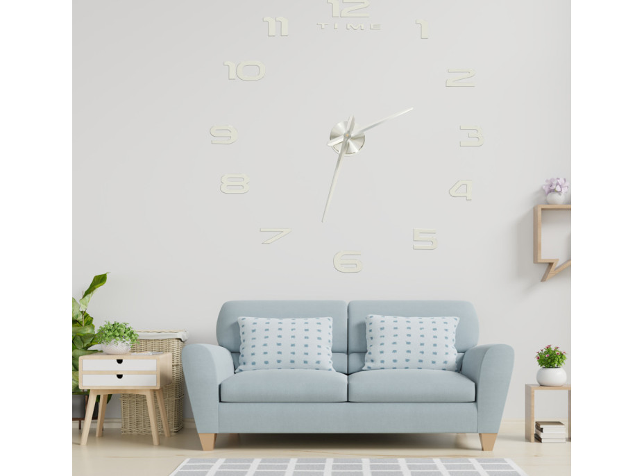 Nástenné hodiny veľké 80-120 cm - strieborné