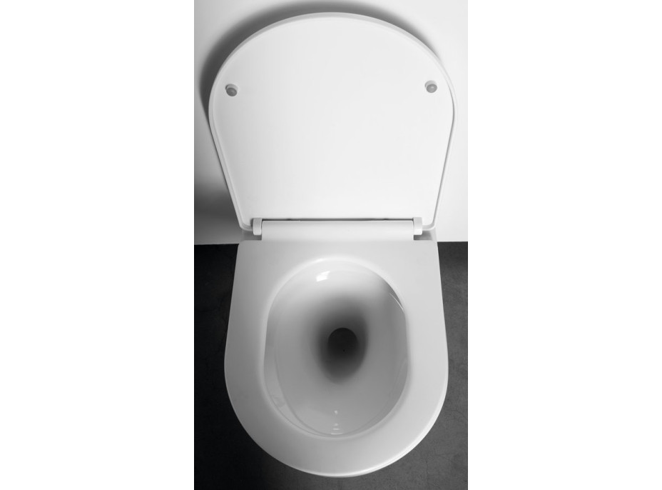 Aqualine DENICA závesná WC misa, Vortex Rimless, 36x52cm, biela PS8512