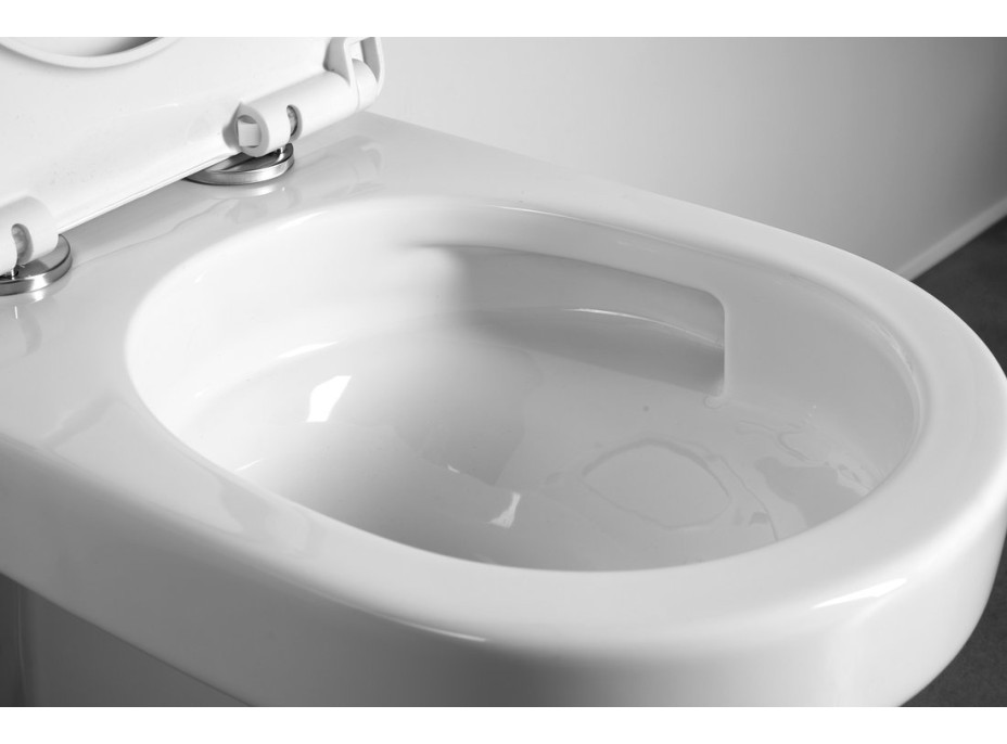 Aqualine DENICA závesná WC misa, Vortex Rimless, 36x52cm, biela PS8512