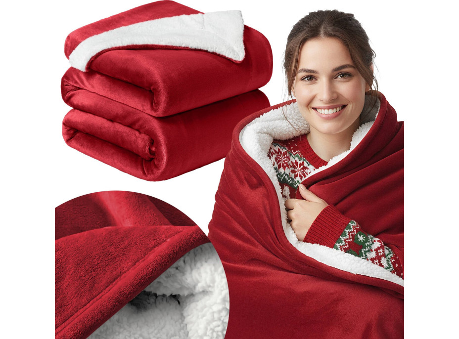 Deka MARLBOROUGH Sherpa 150x200 cm - červená