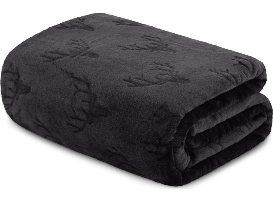 Vianočná deka NOBLE Deer 130x160 cm - grafitová