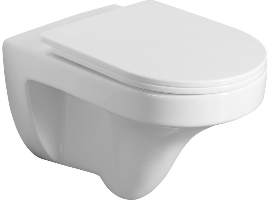 Aqualine DENICA závesná WC misa, Vortex Rimless, 36x52cm, biela PS8512