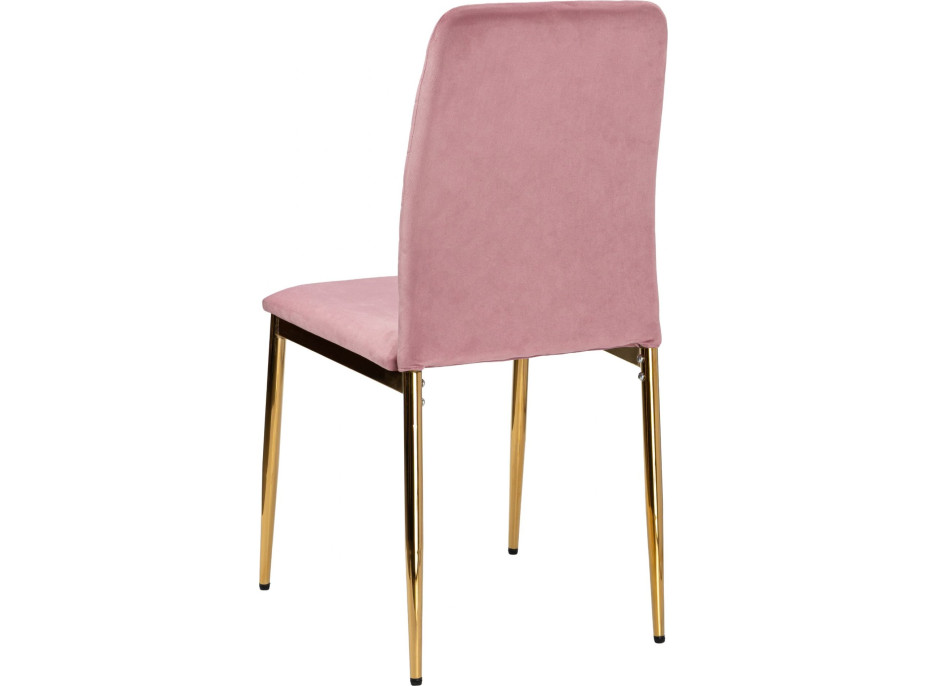 Jedálenská stolička MAVERIK Velvet - ružová/zlatá