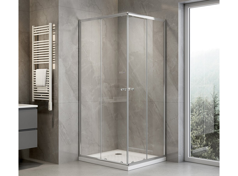 Aqualine AGGA obdĺžniková sprchová zástena 900x800mm, číre sklo HLF809Y