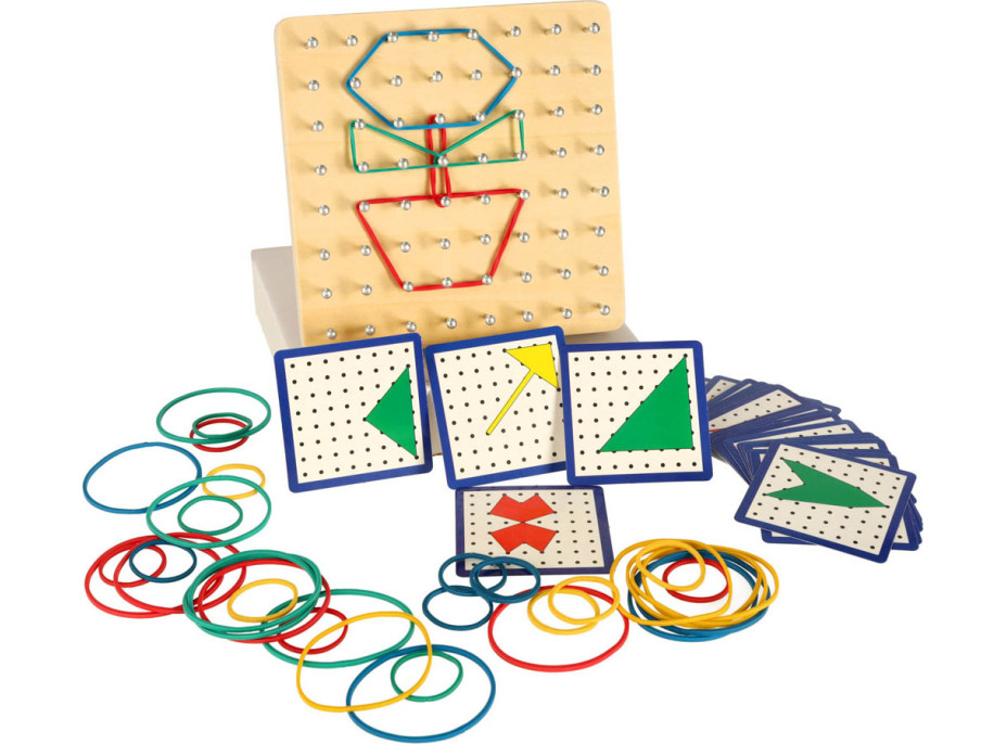 Geoboard - drevená motorická hra s gumičkami