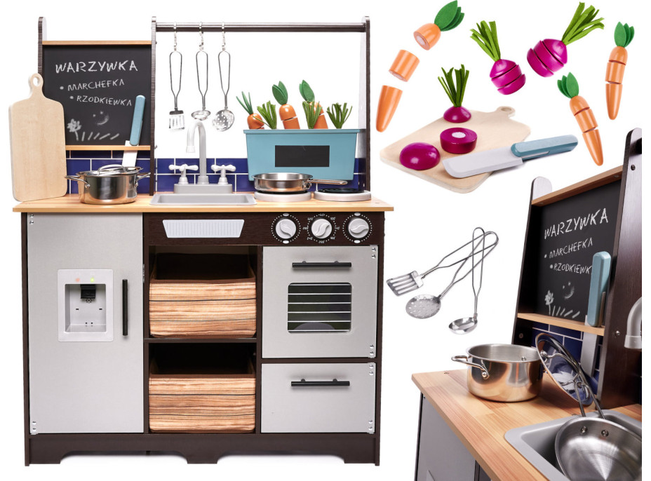 Detská drevená kuchynka LOFT XXL s príslušenstvom 96 cm