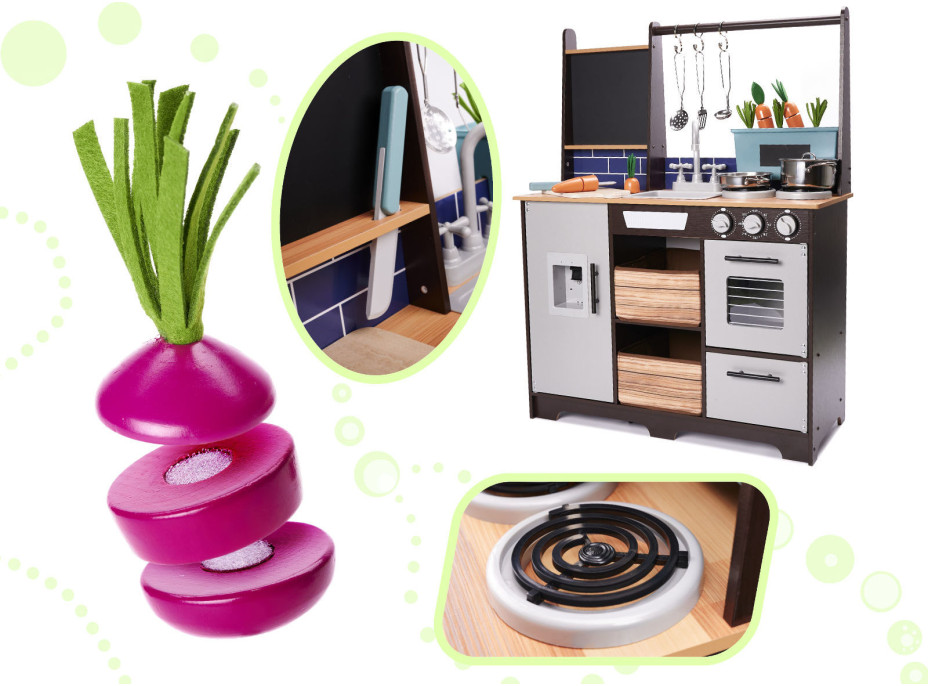 Detská drevená kuchynka LOFT XXL s príslušenstvom 96 cm