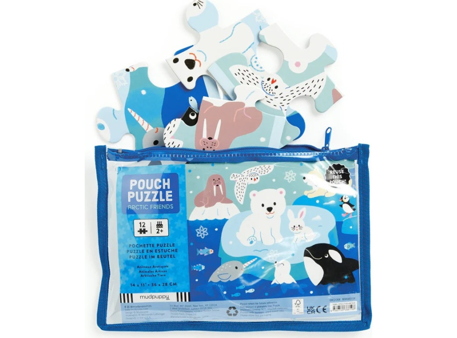 Mudpuppy Puzzle v taštičke Ľadový priatelia 12 dielikov