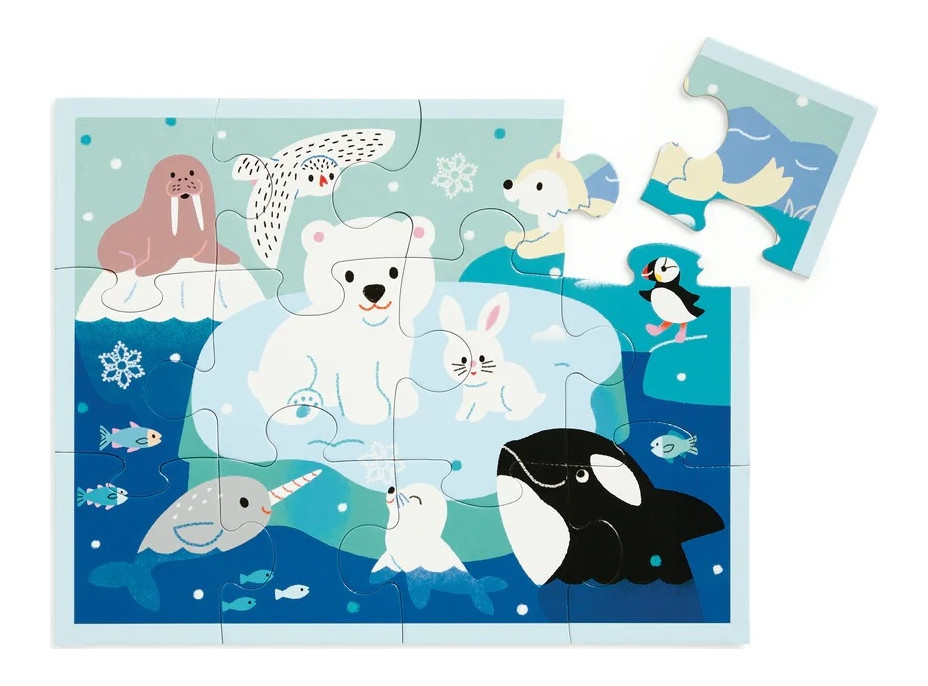 Mudpuppy Puzzle v taštičke Ľadový priatelia 12 dielikov