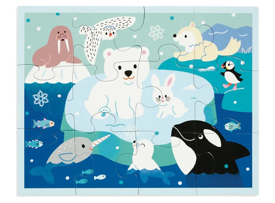 Mudpuppy Puzzle v taštičke Ľadový priatelia 12 dielikov