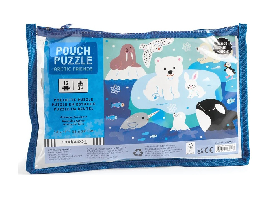 Mudpuppy Puzzle v taštičke Ľadový priatelia 12 dielikov
