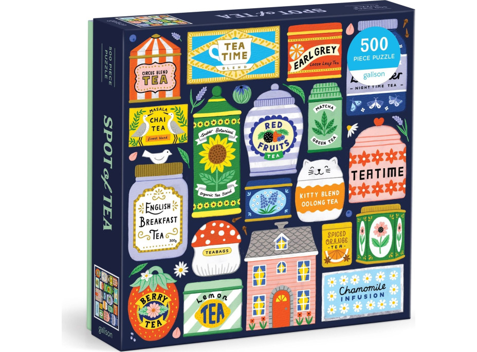 GALISON Štvorcové puzzle Zbierka čajov 500 dielikov