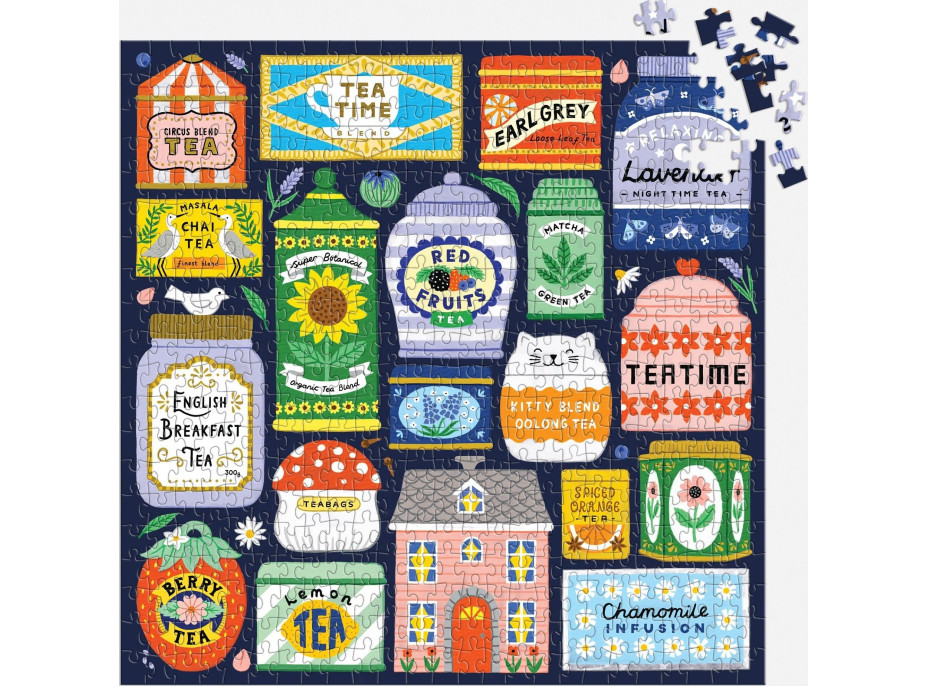 GALISON Štvorcové puzzle Zbierka čajov 500 dielikov