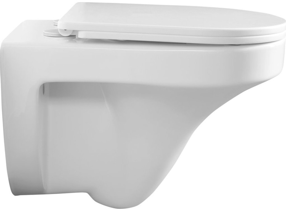 Aqualine DENICA závesná WC misa, Vortex Rimless, 36x52cm, biela PS8512